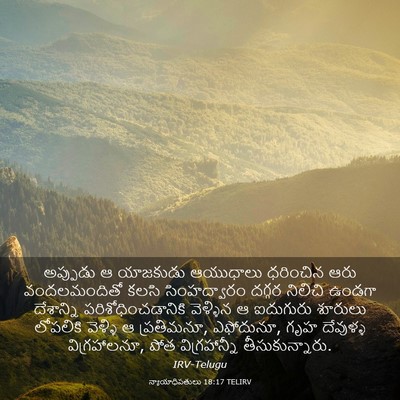 Picture 03 - న్యాయాధిపతులు 18:17 TELIRV - అప్పుడు ఆ యాజకుడు - Bible Verse Picture