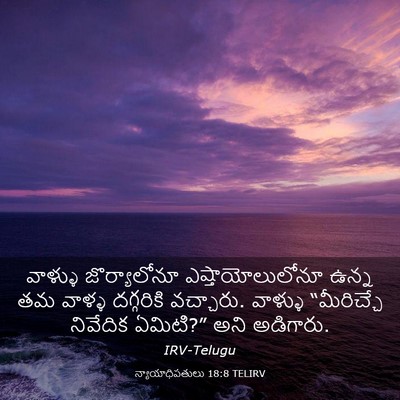 Picture 03 - న్యాయాధిపతులు 18:8 TELIRV - వాళ్ళు జొర్యాలోనూ - Bible Verse Picture