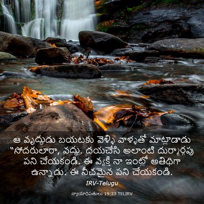 Picture 03 - న్యాయాధిపతులు 19:23 TELIRV - ఆ వృద్ధుడు బయటకు - Bible Verse Picture