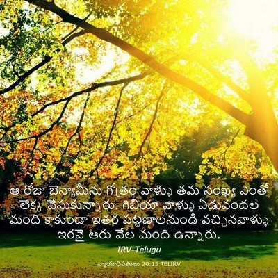 Picture 03 - న్యాయాధిపతులు 20:15 TELIRV - ఆ రోజు బెన్యామీను - Bible Verse Picture