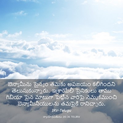 Picture 03 - న్యాయాధిపతులు 20:36 TELIRV - బెన్యామీను సైన్యం - Bible Verse Picture