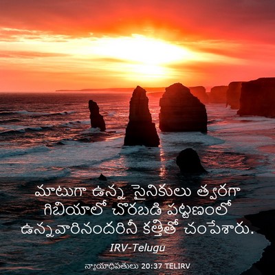 Picture 03 - న్యాయాధిపతులు 20:37 TELIRV - మాటుగా ఉన్న - Bible Verse Picture
