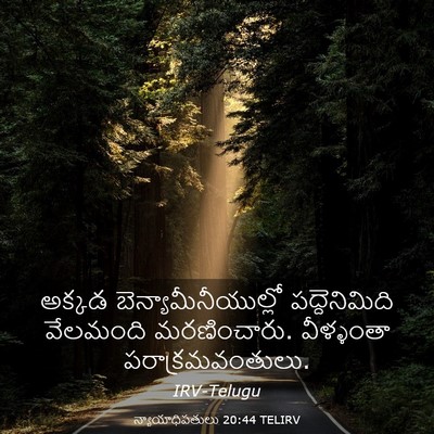 Picture 03 - న్యాయాధిపతులు 20:44 TELIRV - అక్కడ - Bible Verse Picture