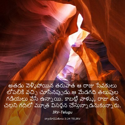 Picture 03 - న్యాయాధిపతులు 3:24 TELIRV - అతడు వెళ్ళిపోయిన - Bible Verse Picture