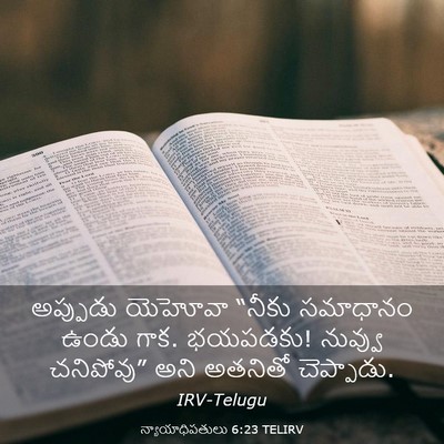 Picture 03 - న్యాయాధిపతులు 6:23 TELIRV - అప్పుడు యెహోవా - Bible Verse Picture