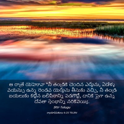 Picture 03 - న్యాయాధిపతులు 6:25 TELIRV - ఆ రాత్రే యెహోవా - Bible Verse Picture