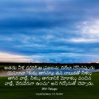 Picture 03 - న్యాయాధిపతులు 7:5 TELIRV - అతడు నీళ్ల - Bible Verse Picture