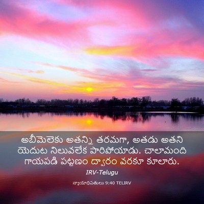 Picture 03 - న్యాయాధిపతులు 9:40 TELIRV - అబీమెలెకు అతన్ని - Bible Verse Picture