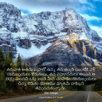 Picture 03 - న్యాయాధిపతులు 9:5 TELIRV - తరువాత అతడు - Bible Verse Picture