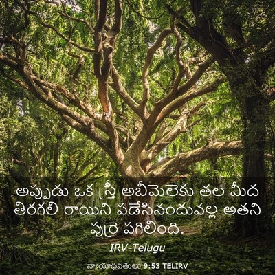 Picture 03 - న్యాయాధిపతులు 9:53 TELIRV - అప్పుడు ఒక స్త్రీ - Bible Verse Picture