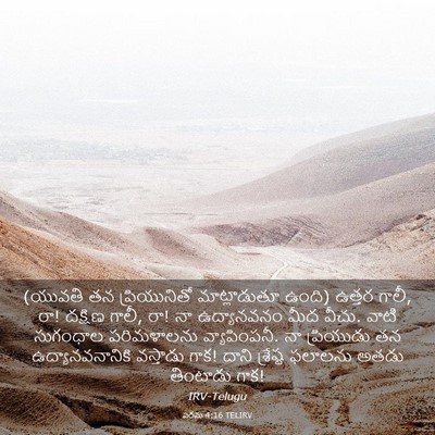 Picture 03 - పరమ 4:16 TELIRV - (యువతి తన - Bible Verse Picture