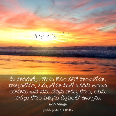 Picture 03 - ప్రకటన గ్రంథం 1:9 TELIRV - మీ సోదరుణ్నీ, యేసు - Bible Verse Picture