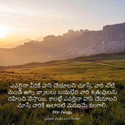 Picture 03 - ప్రకటన గ్రంథం 11:5 TELIRV - ఎవరైనా వీరికి హని - Bible Verse Picture