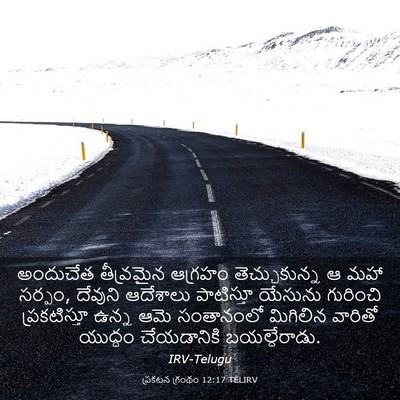 Picture 03 - ప్రకటన గ్రంథం 12:17 TELIRV - అందుచేత తీవ్రమైన - Bible Verse Picture