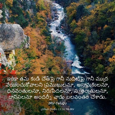 Picture 03 - ప్రకటన గ్రంథం 13:16 TELIRV - ఇంకా తమ కుడి - Bible Verse Picture