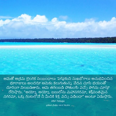Picture 03 - ప్రకటన గ్రంథం 18:9 TELIRV - ఆమెతో అక్రమ - Bible Verse Picture