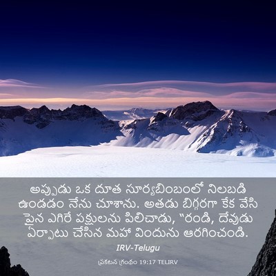 Picture 03 - ప్రకటన గ్రంథం 19:17 TELIRV - అప్పుడు ఒక దూత - Bible Verse Picture