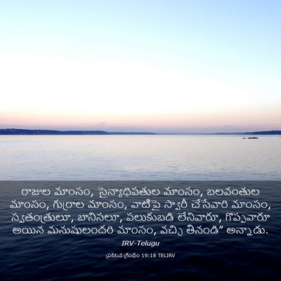 Picture 03 - ప్రకటన గ్రంథం 19:18 TELIRV - రాజుల మాంసం, - Bible Verse Picture