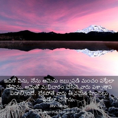 Picture 03 - ప్రకటన గ్రంథం 2:22 TELIRV - ఇదిగో విను, నేను - Bible Verse Picture