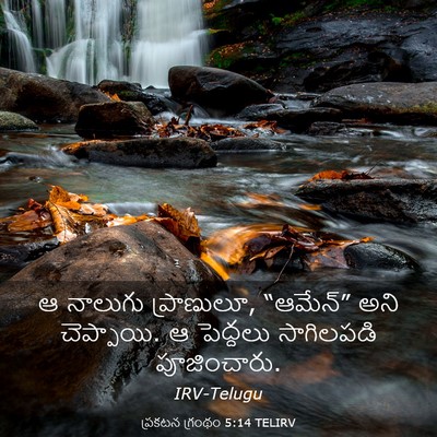 Picture 03 - ప్రకటన గ్రంథం 5:14 TELIRV - ఆ నాలుగు ప్రాణులూ, - Bible Verse Picture