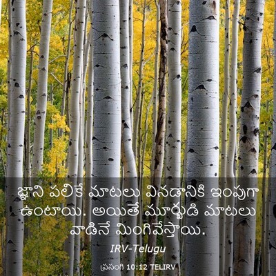 Picture 03 - ప్రసంగి 10:12 TELIRV - జ్ఞాని పలికే - Bible Verse Picture