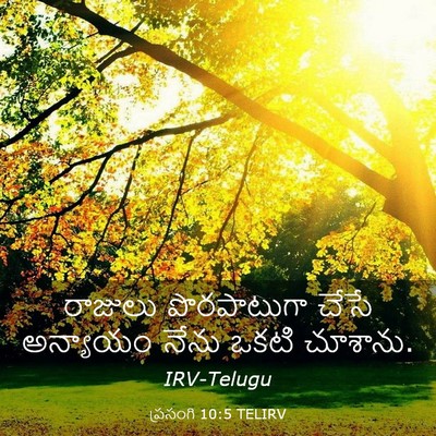 Picture 03 - ప్రసంగి 10:5 TELIRV - రాజులు పొరపాటుగా - Bible Verse Picture