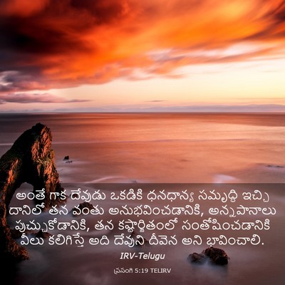 Picture 03 - ప్రసంగి 5:19 TELIRV - అంతే గాక దేవుడు - Bible Verse Picture