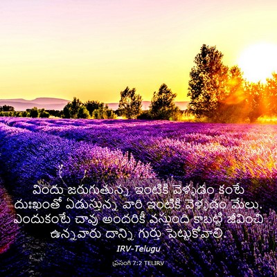 Picture 03 - ప్రసంగి 7:2 TELIRV - విందు జరుగుతున్న - Bible Verse Picture