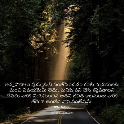 Picture 03 - ప్రసంగి 8:15 TELIRV - అన్నపానాలు - Bible Verse Picture
