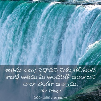 Picture 03 - ఫిలిప్పీ పత్రిక 2:26 TELIRV - అతడు జబ్బు - Bible Verse Picture