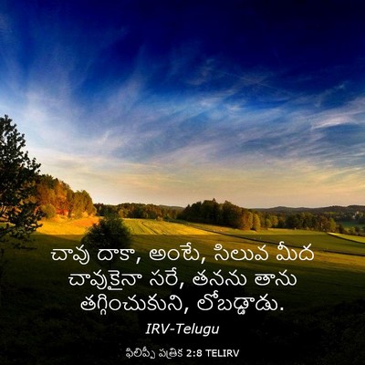 Picture 03 - ఫిలిప్పీ పత్రిక 2:8 TELIRV - చావు దాకా, అంటే, - Bible Verse Picture