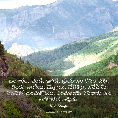 Picture 03 - మత్తయి 10:10 TELIRV - బంగారం, వెండి, - Bible Verse Picture