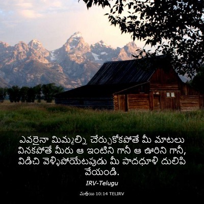 Picture 03 - మత్తయి 10:14 TELIRV - ఎవరైనా మిమ్మల్ని - Bible Verse Picture