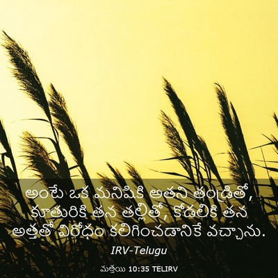 Picture 03 - మత్తయి 10:35 TELIRV - అంటే ఒక మనిషికి - Bible Verse Picture