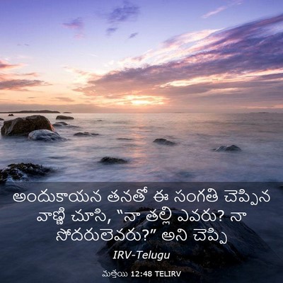 Picture 03 - మత్తయి 12:48 TELIRV - అందుకాయన తనతో ఈ - Bible Verse Picture