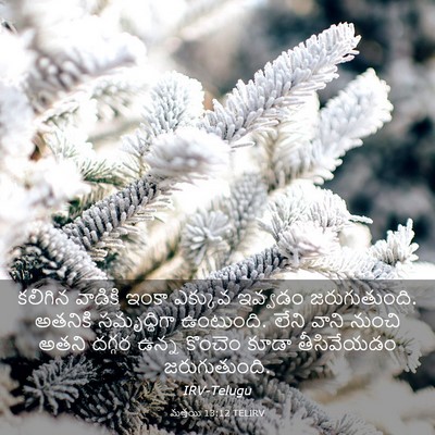 Picture 03 - మత్తయి 13:12 TELIRV - కలిగిన వాడికి - Bible Verse Picture