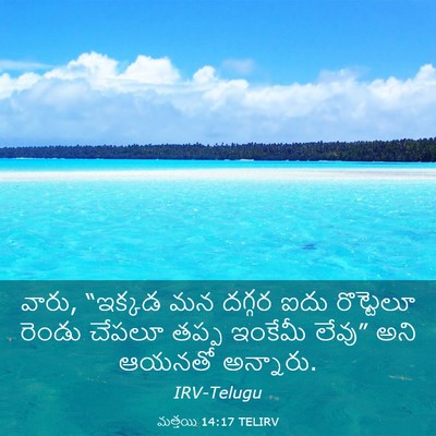 Picture 03 - మత్తయి 14:17 TELIRV - వారు, “ఇక్కడ మన - Bible Verse Picture