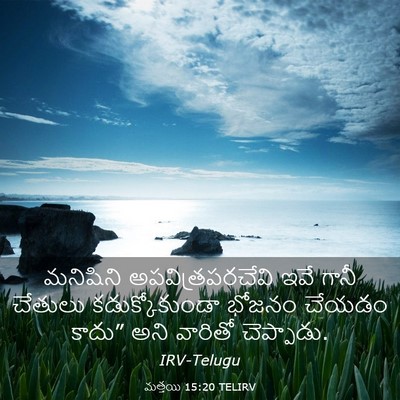 Picture 03 - మత్తయి 15:20 TELIRV - మనిషిని - Bible Verse Picture