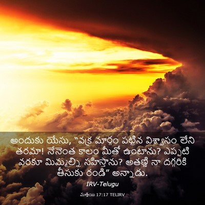 Picture 03 - మత్తయి 17:17 TELIRV - అందుకు యేసు, “వక్ర - Bible Verse Picture