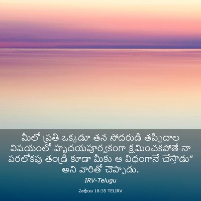 Picture 03 - మత్తయి 18:35 TELIRV - మీలో ప్రతి ఒక్కడూ - Bible Verse Picture
