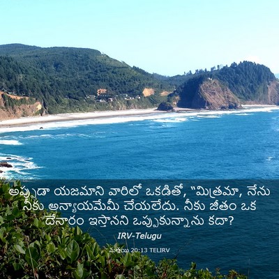 Picture 03 - మత్తయి 20:13 TELIRV - అప్పుడా యజమాని - Bible Verse Picture