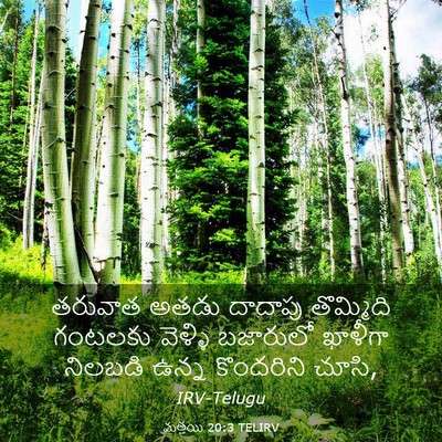 Picture 03 - మత్తయి 20:3 TELIRV - తరువాత అతడు - Bible Verse Picture