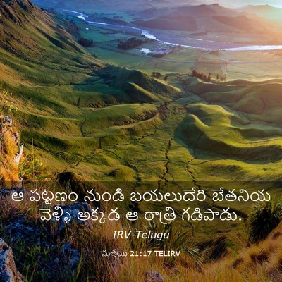 Picture 03 - మత్తయి 21:17 TELIRV - ఆ పట్టణం నుండి - Bible Verse Picture