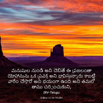 Picture 03 - మత్తయి 21:26 TELIRV - మనుషుల నుండి అని - Bible Verse Picture