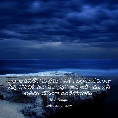 Picture 03 - మత్తయి 22:12 TELIRV - రాజు అతనితో, - Bible Verse Picture