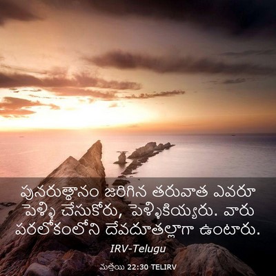 Picture 03 - మత్తయి 22:30 TELIRV - పునరుత్థానం - Bible Verse Picture