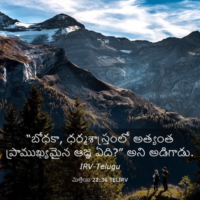Picture 03 - మత్తయి 22:36 TELIRV - “బోధకా, - Bible Verse Picture
