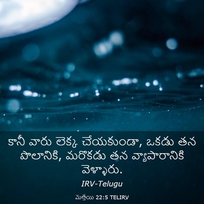 Picture 03 - మత్తయి 22:5 TELIRV - కానీ వారు లెక్క - Bible Verse Picture