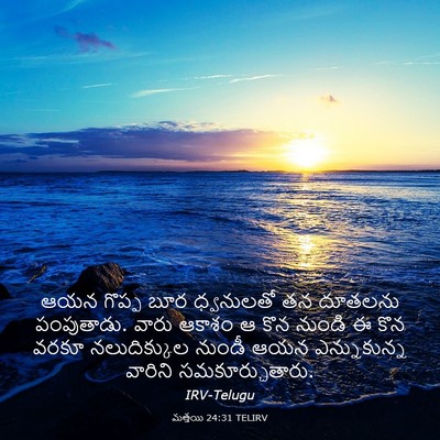 Picture 03 - మత్తయి 24:31 TELIRV - ఆయన గొప్ప బూర - Bible Verse Picture