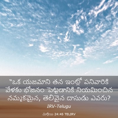 Picture 03 - మత్తయి 24:45 TELIRV - “ఒక యజమాని తన - Bible Verse Picture